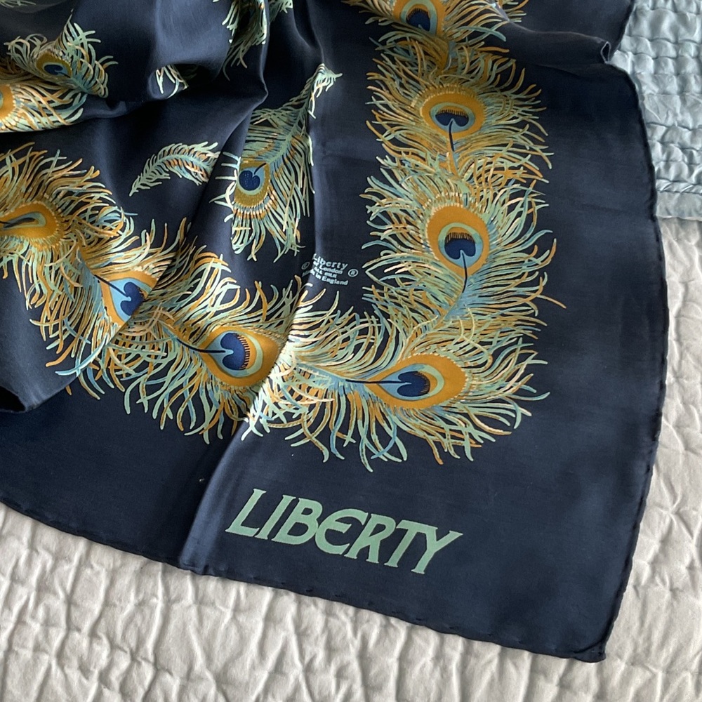 Liberty London Peacock Silk Square